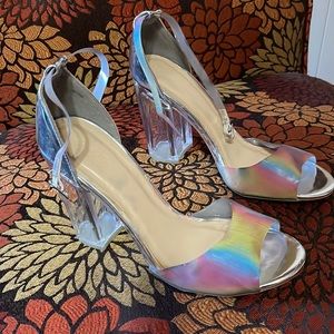 Women Clear & Multi color Heel